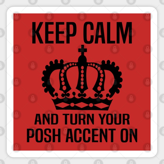 Keep Calm and Turn Your Posh Accent On. Magnet by WolfGang mmxx